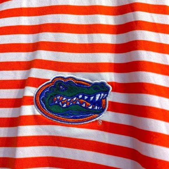 Nike Orange & White Striped University of Florida Polyester & Spandex Golf Polo - Picture 4 of 8